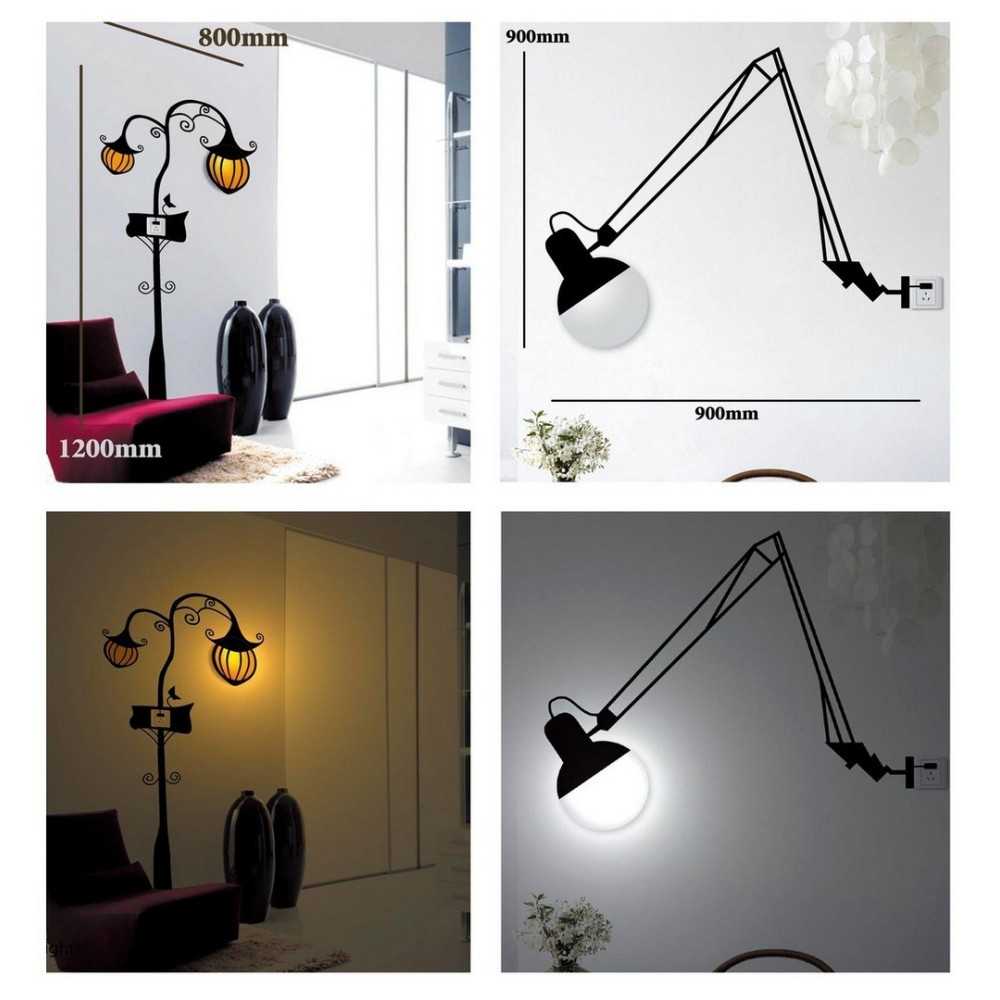 wall decoration with lamp