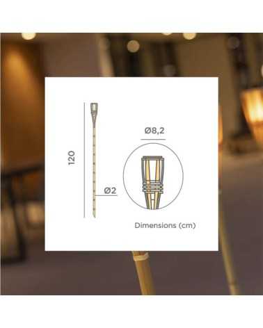 Hiama 120 solar lantern made of natural bamboo Mestucò