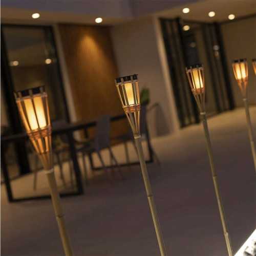 Hiama 120 solar lantern made of natural bamboo Mestucò