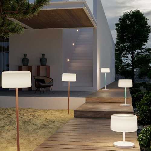 Chloe Plant Wood outdoor floor lamp | Mestucò