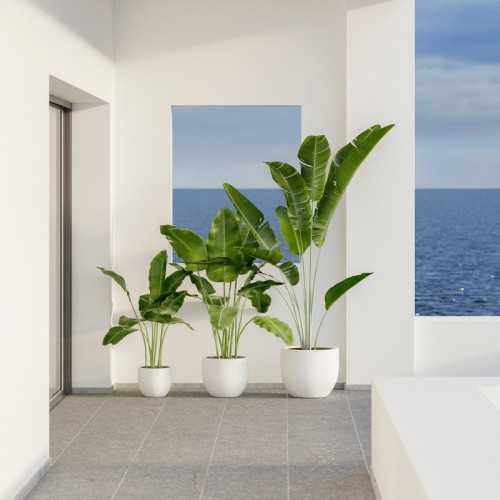 AZALEA 50 modern vase in white resin | Mestucò