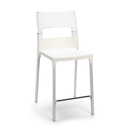 diva h65 white and transparent stool