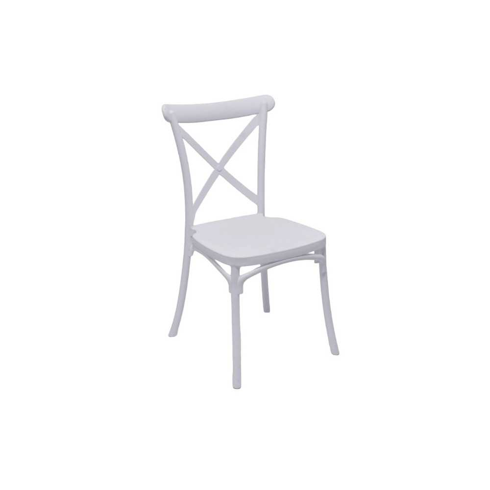 Cross polypropylene chair for kitchen or garden | Mestucò