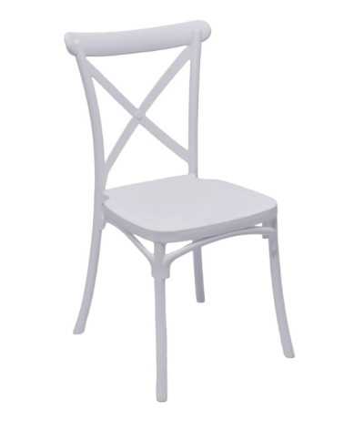 Cross polypropylene chair for kitchen or garden | Mestucò