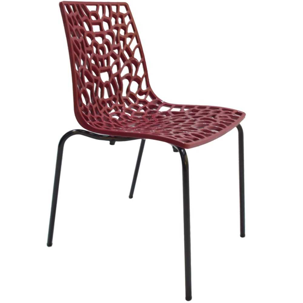 Sedia Groove gambe metallo nere – Design moderno e resistente