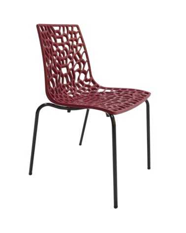 Groove chair black metal legs - Modern and resistant design