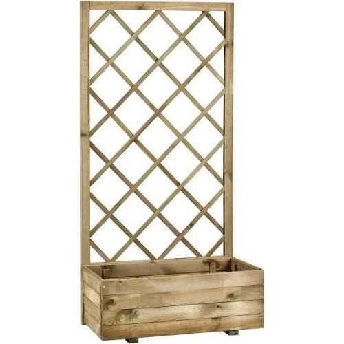 Wooden planter with grating Malika for outdoor use | Mestucò
