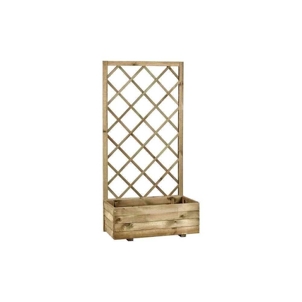 Wooden planter with grating Malika for outdoor use | Mestucò