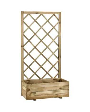 Wooden planter with grating Malika for outdoor use | Mestucò