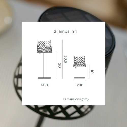 gretita table lamp with solar panel