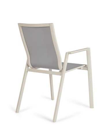 Sedia con braccioli Krion in alluminio e textilene da giardino Mestucò