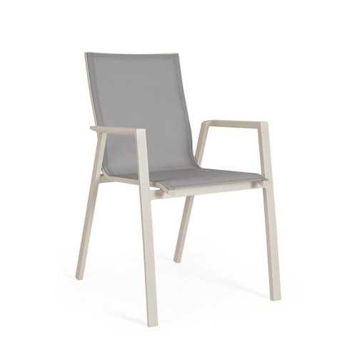 Sedia con braccioli Krion in alluminio e textilene da giardino Mestucò
