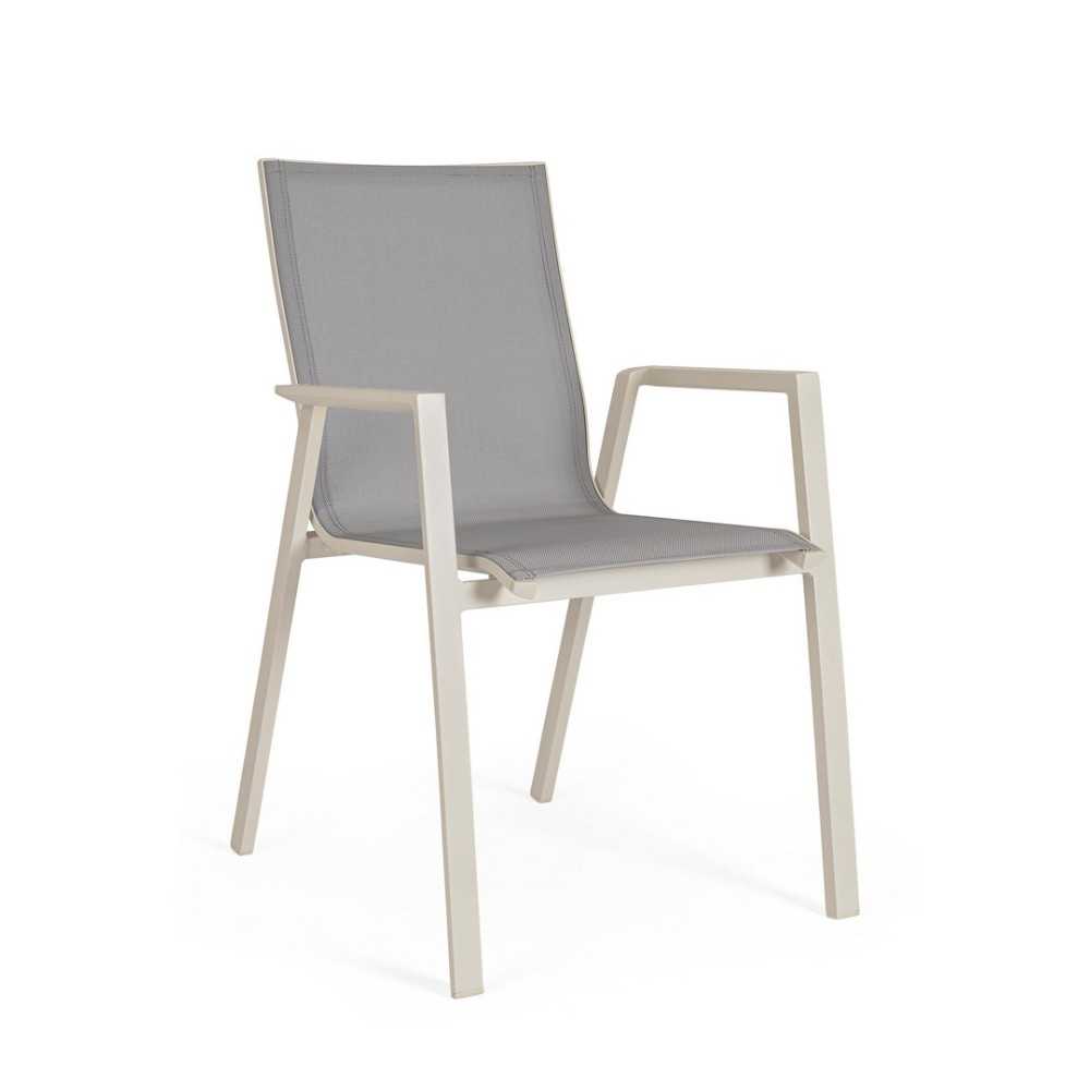 Sedia con braccioli Krion in alluminio e textilene da giardino Mestucò