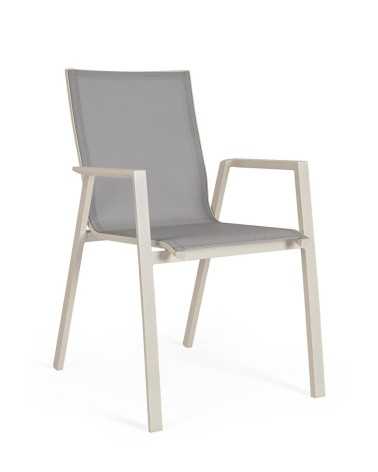 Sedia con braccioli Krion in alluminio e textilene da giardino Mestucò