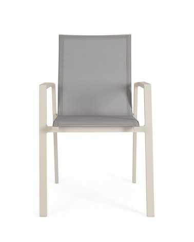 Sedia con braccioli Krion in alluminio e textilene da giardino Mestucò