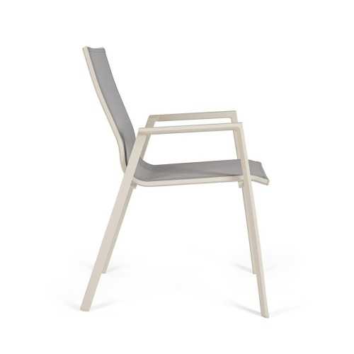 Sedia con braccioli Krion in alluminio e textilene da giardino Mestucò