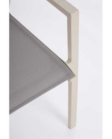 Krion aluminium and textilene garden chair with armrests Mestucò