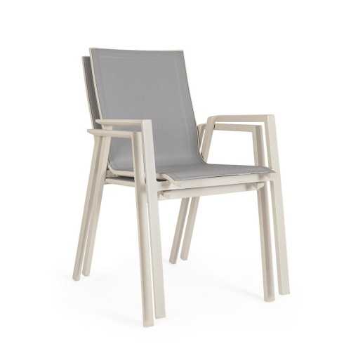 Sedia con braccioli Krion in alluminio e textilene da giardino Mestucò