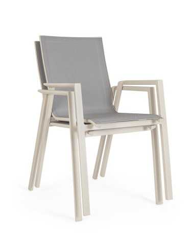 Sedia con braccioli Krion in alluminio e textilene da giardino Mestucò