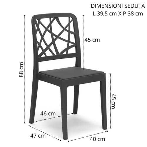 Modern polypropylene chair Penelope | Mestucò