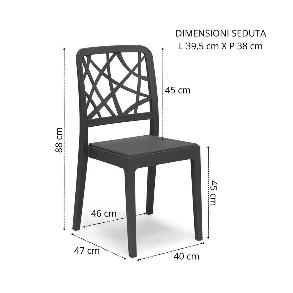 Modern polypropylene chair Penelope | Mestucò