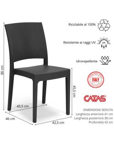 Donatella modern polypropylene chair for kitchen and garden | Mestucò
