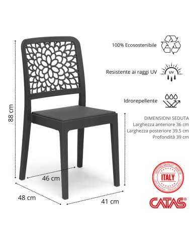 Tiche modern polypropylene chair | Mestucò