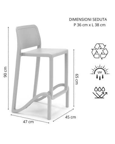 Giano H65 | Mestucò modern polypropylene stool