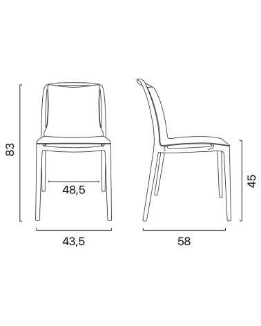 Velair polypropylene kitchen and garden chair | Mestucò