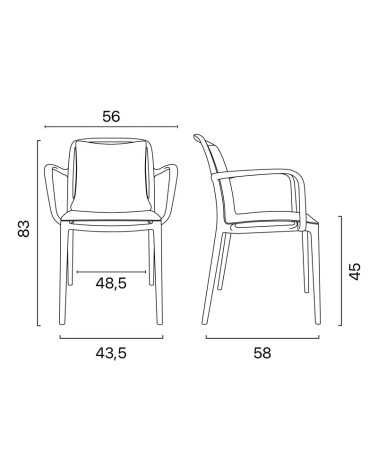 Aurora polypropylene armchair for indoor or outdoor use | Mestucò