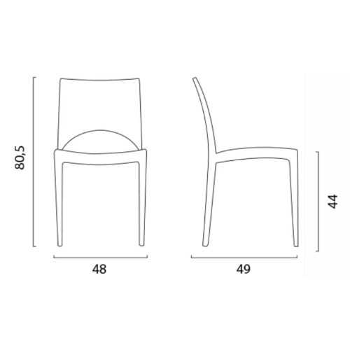 Woody modern polypropylene kitchen chair | Mestucò