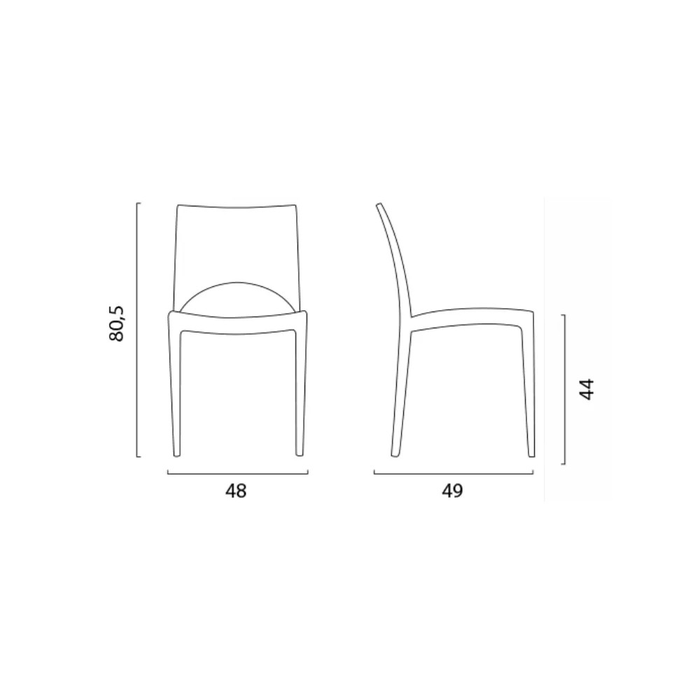 Woody modern polypropylene kitchen chair | Mestucò
