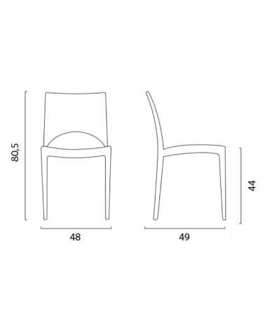 Woody modern polypropylene kitchen chair | Mestucò