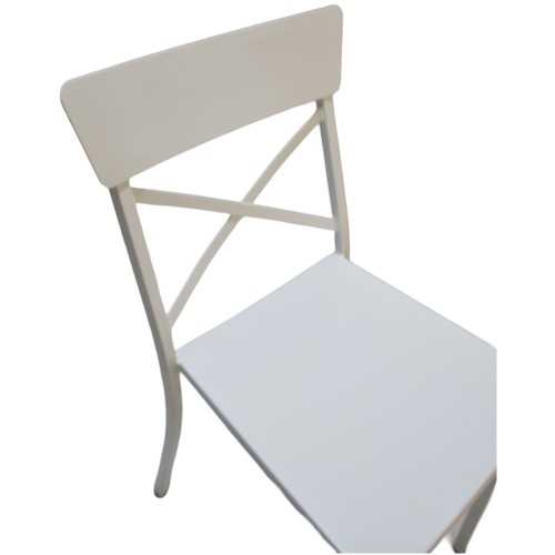 Cross white iron garden chair | Mestucò