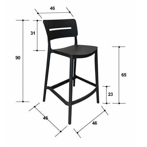 Camelia H65 polypropylene stool | Mestucò