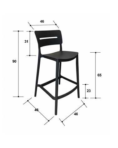 Camelia H65 polypropylene stool | Mestucò