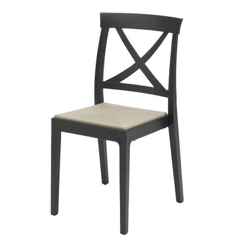 Sedia-sedile-finta-paglia-Adele-struttura-X-antracite